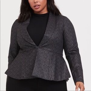 Studio by Torrid uptown peplum Blazer size 6 black